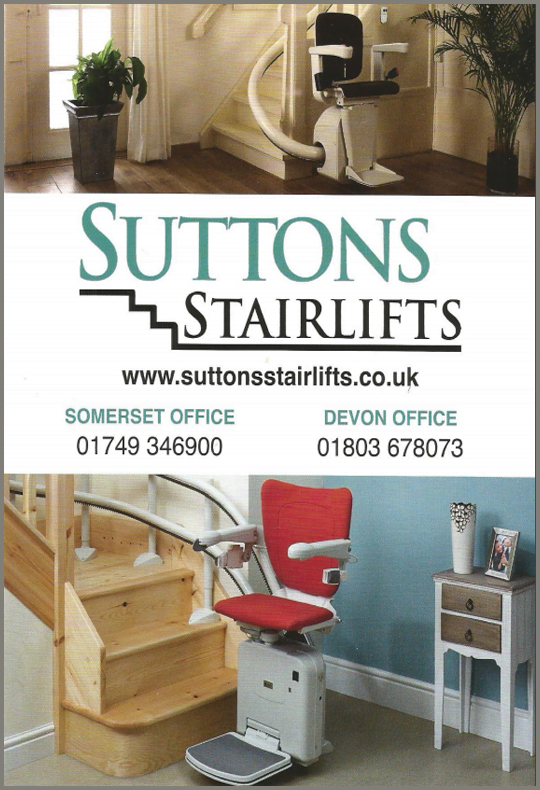 Sutton Stairlifts, Shepton Mallet, Glastonbury, Taunton, Exeter, Plymouth